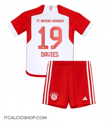 Bayern Munich Alphonso Davies #19 Prima Maglia Bambino 2023-24 Manica Corta (+ Pantaloni corti)
